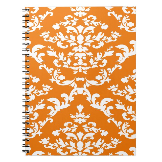 Caderno Espiral Orange Bold Mod Damask (Frente)