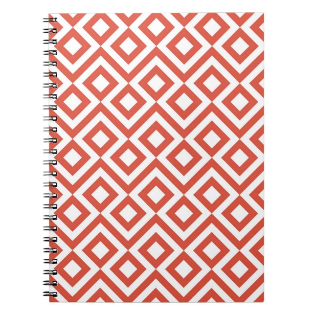 Caderno Espiral Orange e White Meander (Frente)