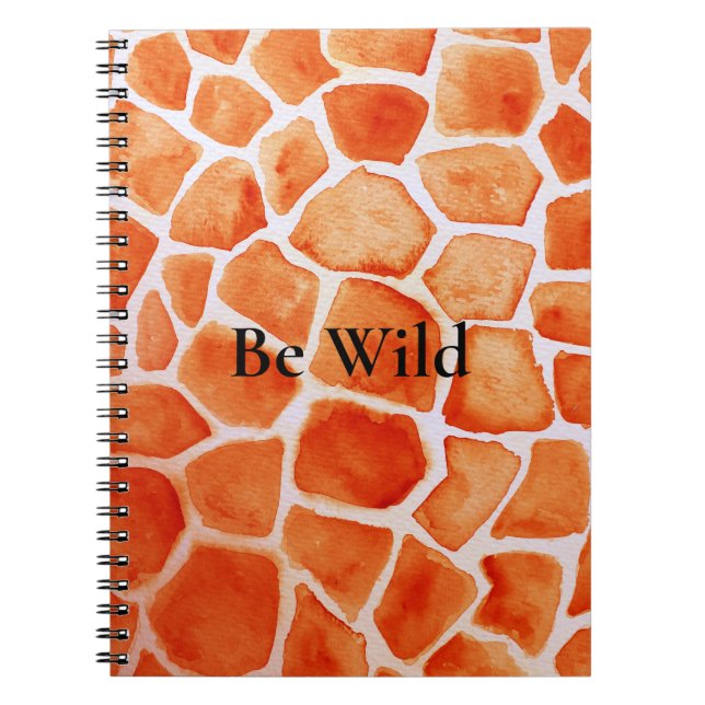 Caderno Espiral Orange Giraffe Animal Print (Frente)