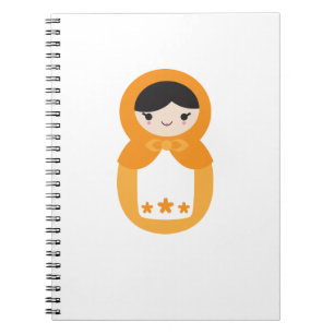 Caderno Espiral Orange Matryoshka Doll