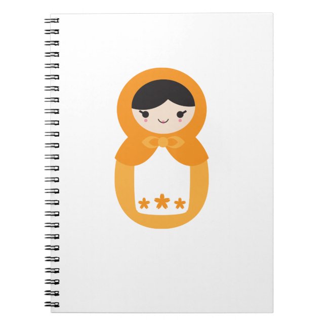 Caderno Espiral Orange Matryoshka Doll (Frente)