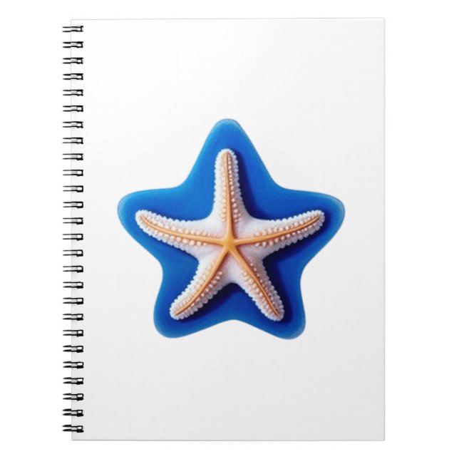 Caderno Espiral Orange Starfish in Blue (Frente)
