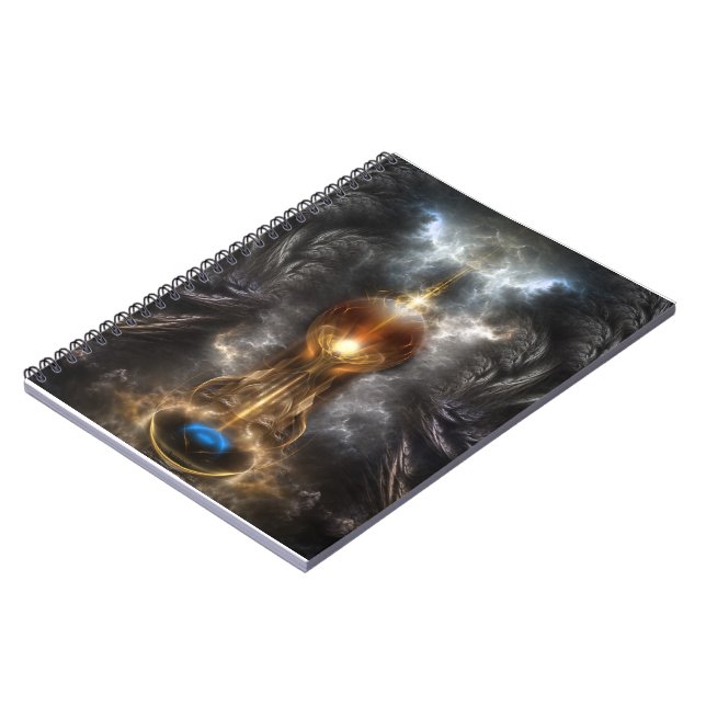 Caderno Espiral Orb De Notebook Espiral De Arte Fractal Leve (Left Side)