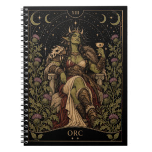 Caderno Espiral Orc, Arte do Tarot Estrelado