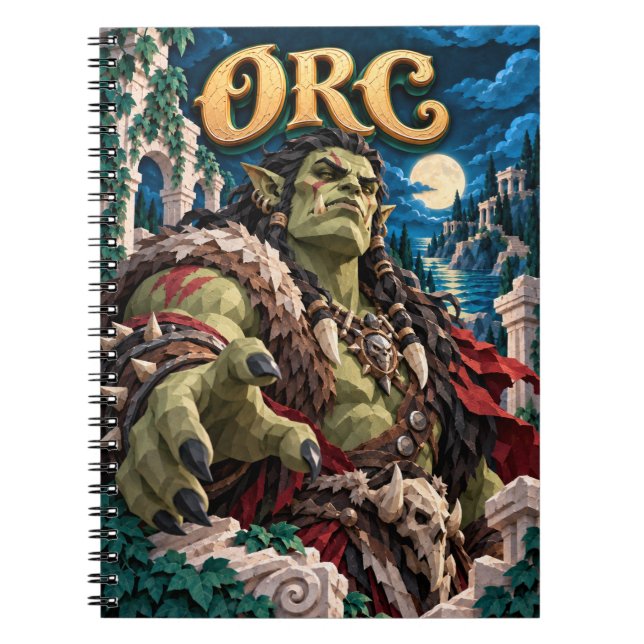 Caderno Espiral Orc, Monstro de Corte de Papel (Frente)