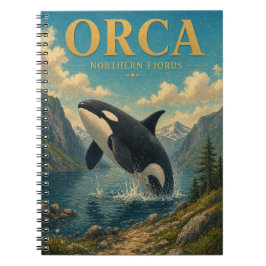 Caderno Espiral Orca Fjords do Norte Aquarela GeoSaga