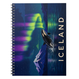 Caderno Espiral Orca Luzes do Norte Islândia Aurora
