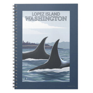 Caderno Espiral Orca Whales #1 - Lopez, Washington