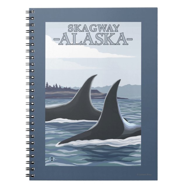 Caderno Espiral Orca Whales #1 - Skagway, Alasca (Frente)
