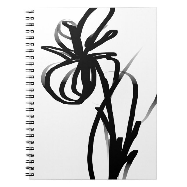 Caderno Espiral Orchid Blanc: Abstrato branco e preto (Frente)