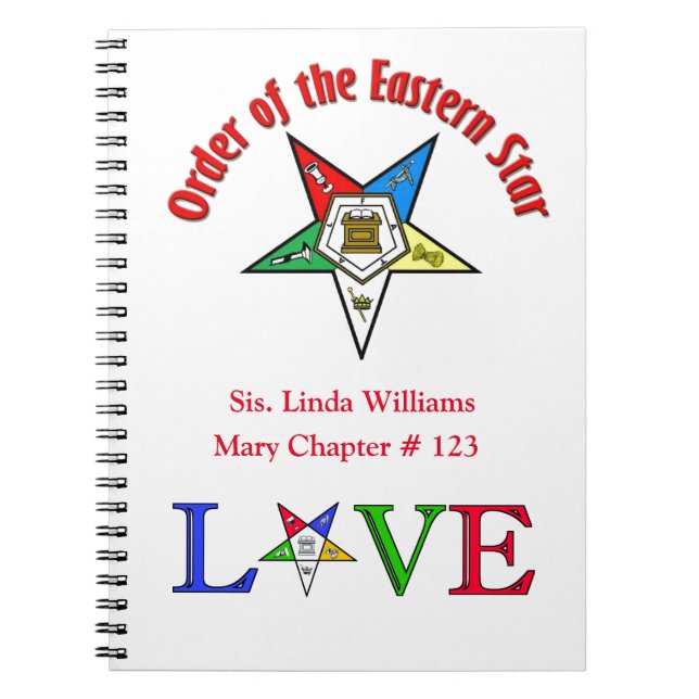 Caderno Espiral Ordem dos Notebooks Espirais nas Estrelas orientai (Frente)