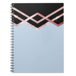 Caderno Espiral Organizar a geometria do Deco Preto da Largura ROS