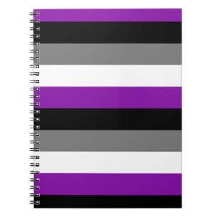 Caderno Espiral Orgulho Assexual, Orgulho LGBTQ, Estampa Listrada