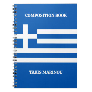 Caderno Espiral Orgulho da Bandeira Grega Personalizada