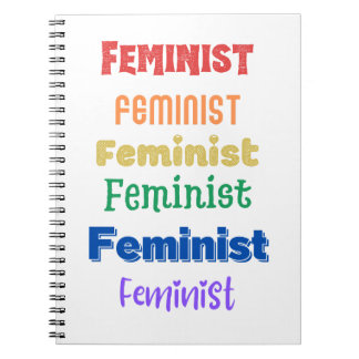 Caderno Espiral orgulho feminista - fonte divertida - diário