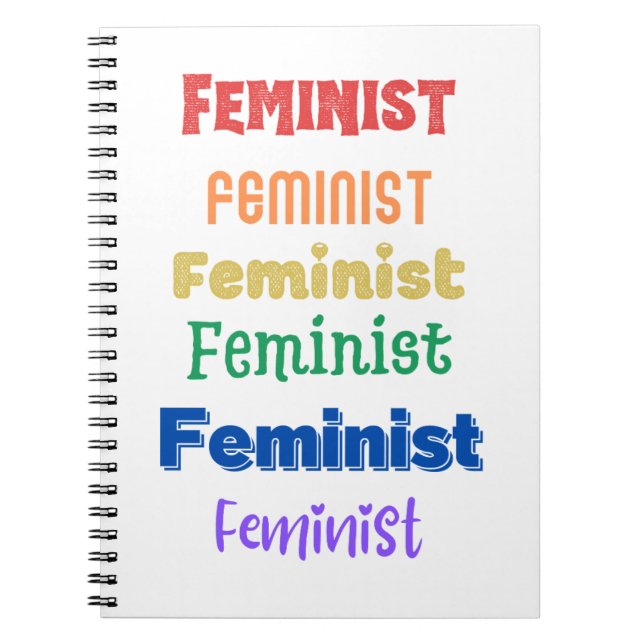 Caderno Espiral orgulho feminista - fonte divertida - diário (Frente)