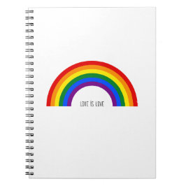 Caderno Espiral Orgulho Gay Arco-íris. O amor é amor.