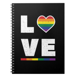 Caderno Espiral Orgulho gay LGBTQ Sinalizador Distúrbio do Amor Gr