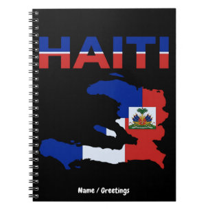 Caderno Espiral Orgulho Haitiano Bandeira Haiti Mapa Desenho Patri