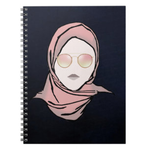 Caderno Espiral Orgulho Hijab Ilustração do histórico do Marinho