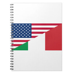 Caderno Espiral Orgulho Ítalo-Americano Bandeira EUA Itália