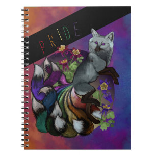 Caderno Espiral Orgulho Kitsune e Flores Columbinas