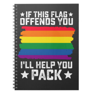 Caderno Espiral Orgulho LGBT Se Esta Bandeira Te Ofende Eu Vou Te