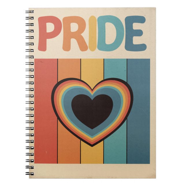 Caderno Espiral Orgulho LGBTQ+ Retrô (Frente)
