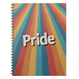 Caderno Espiral Orgulho LGBTQ+ Retro Sunburst