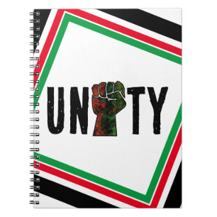 Caderno Espiral orgulho negro punho vermelho verde bandeira pan-af