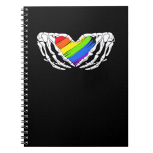 Caderno Espiral Orgulho - Orgulho - Mãos Esqueléticas Com Cardíaco