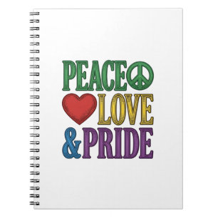 Caderno Espiral Orgulho Paz Amor Desenho Vetorial de Gravura Vinta