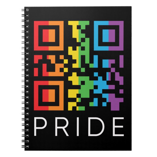 Caderno Espiral Orgulho Rainbow QR Code LGBTQIA+ (Frente)