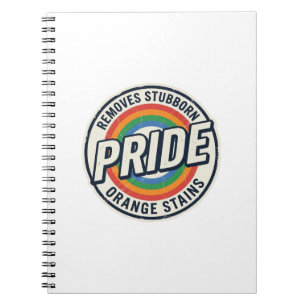 Caderno Espiral Orgulho Vintage Protesto Arco-Íris Crachá Desenho