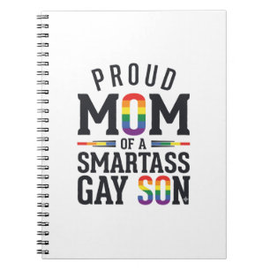 Caderno Espiral Orgulhosa Mãe de um Filho Gay Arrogante Camisa Vin
