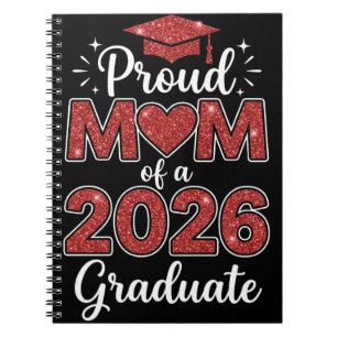 Caderno Espiral Orgulhosa Mãe de um Graduado em 2026 Turma de 2026