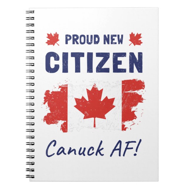 Caderno Espiral Orgulhosa Nova Cidadã Canadiana, Cerimônia de Cida (Frente)