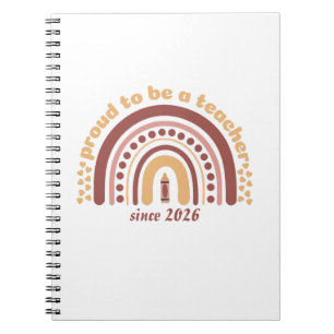Caderno Espiral Orgulhoso Por Ser Um Professor Retro Marrom Laranj