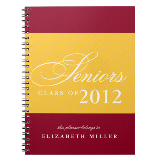 Caderno Espiral Orgulhosos seniores listras vermelhas amarelas ano