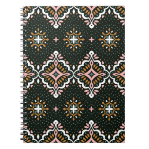 Caderno Espiral Oriental Damask: Talavera Vintage Elegance