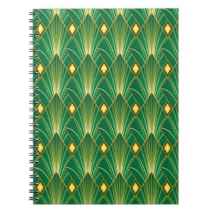 Caderno Espiral Oriental Elegance: Wallpaper Art Deco