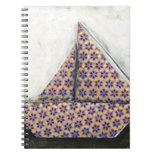 Caderno Espiral Origami Sailboat no papel Star Design