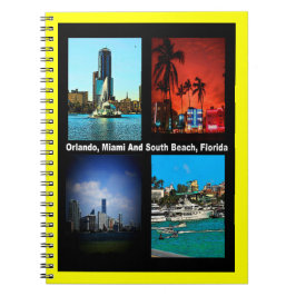 Caderno Espiral Orlando, Miami, South Beach Collage