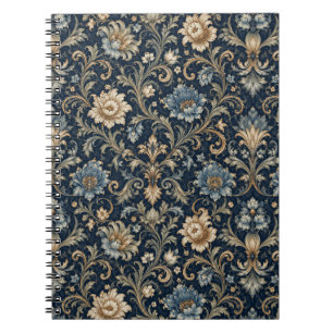 Caderno Espiral Ornamentação Floral de Luxo Decorativa
