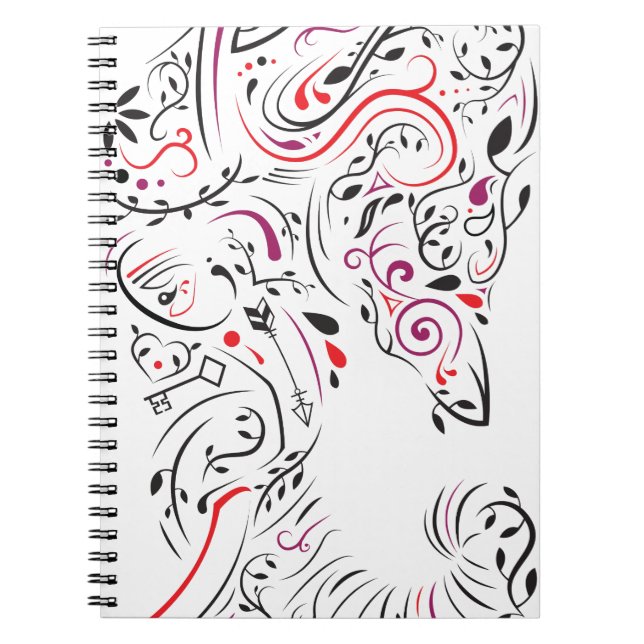 Caderno Espiral ornamentado elefante (Frente)
