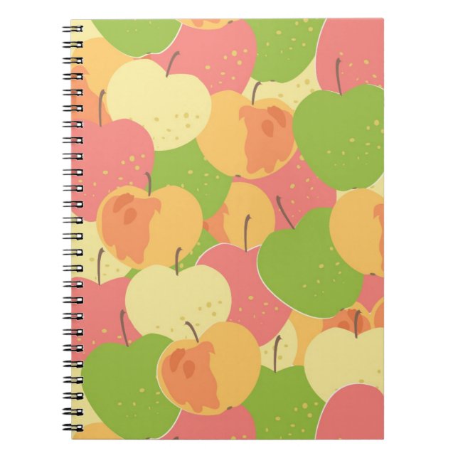 Caderno Espiral Ornamento com maçãs (Frente)