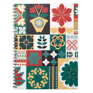 Caderno Espiral Ornamento, disposição geométrica dos elementos, c