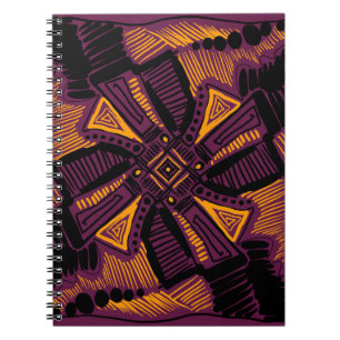 Caderno Espiral Ornamento quadrado universal brilhante. Linhas, ma
