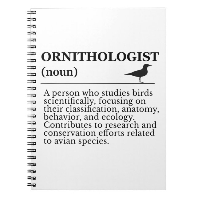 Caderno Espiral Ornithologist Definition - Vogelkunde (Birdwatchin (Frente)