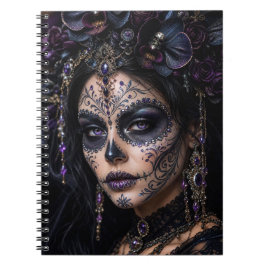 Caderno Espiral Orquídea Âmbar Calavera – Caveira de Açúcar Gótica